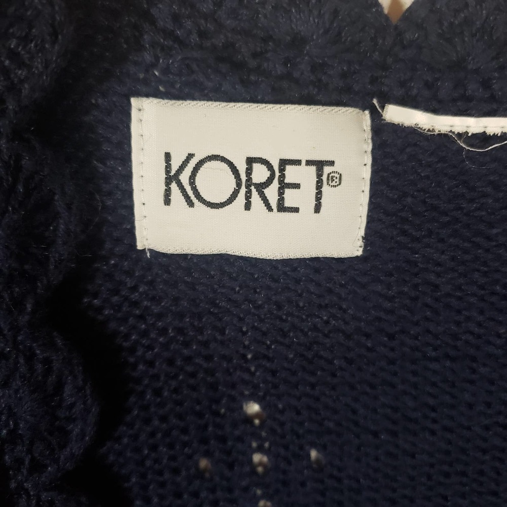Vintage Koret Nautical Navy Sweater Vest XL Gold Rope Embroidered - Picture 9 of 9